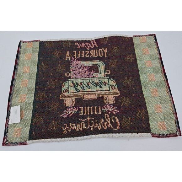 Set Of 3 Christmas-Themed Placemats With Red Truck & Buffalo Plaid Design - Picture 7 of 9